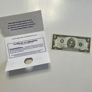 Rare! US Currency Easter Bunny Rabbit Two Dollar Bill!